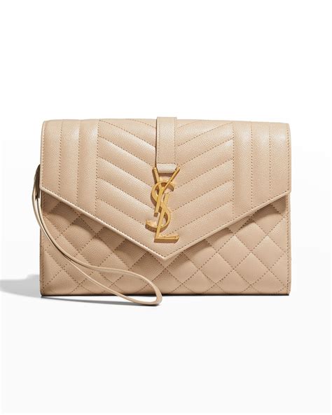 envelope ysl clutch|YSL monogram quilted clutch.